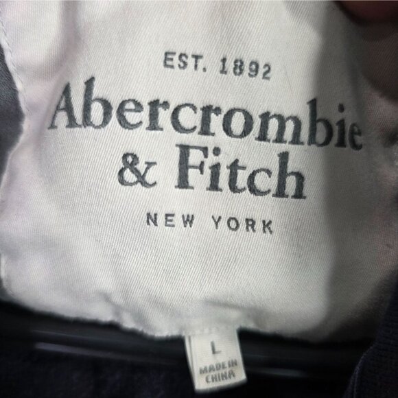 Womens Abercrombie & Fitch Navy Full Zip Jacket Cotton Blend Long Sleeve Size L - Picture 2 of 8